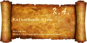 Kaltenbach Alex névjegykártya